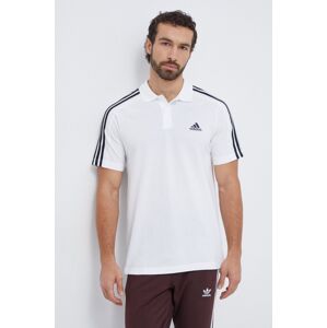 Bavlněné polo tričko adidas bílá barva, s aplikací, IC9312