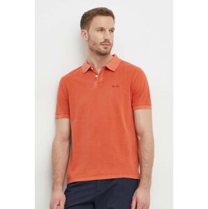 Bavlněné polo tričko Pepe Jeans oranžová barva