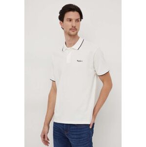 Bavlněné polo tričko Pepe Jeans Hans béžová barva