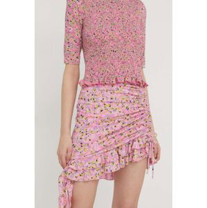 Sukně HUGO růžová barva, mini