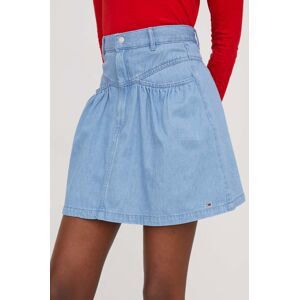 Džínová sukně Tommy Jeans mini, áčková, DW0DW17440