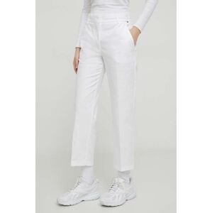 Kalhoty Tommy Hilfiger dámské, bílá barva, jednoduché, high waist