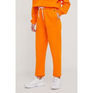 Tepláky Polo Ralph Lauren oranžová barva, hladké