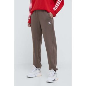 Tepláky adidas Originals Essentials Fleece Joggers hnědá barva, hladké, IR5974