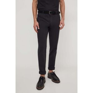 Kalhoty Tommy Hilfiger pánské, černá barva, jednoduché