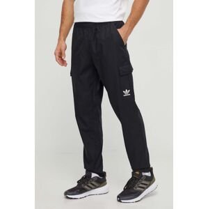 Bavlněné kalhoty adidas Originals černá barva, ve střihu cargo, IT8175