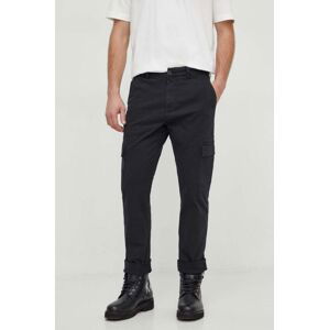 Kalhoty Pepe Jeans pánské, černá barva, ve střihu cargo