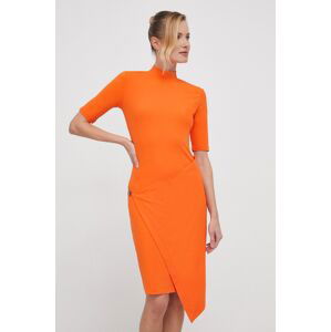 Šaty Calvin Klein oranžová barva, mini