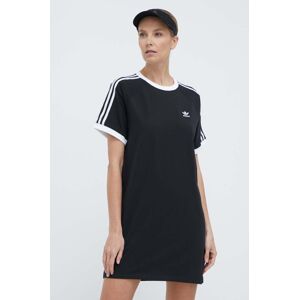 Šaty adidas Originals 3-Stripes Raglan černá barva, mini, oversize, IU2534