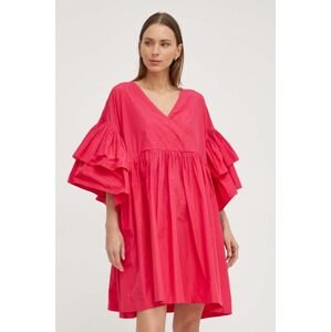 Šaty MMC STUDIO růžová barva, mini, oversize