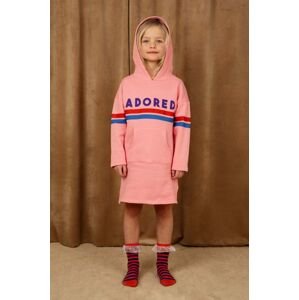 Dětské bavlněné šaty Mini Rodini růžová barva, mini