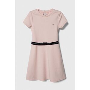 Dívčí šaty Tommy Hilfiger růžová barva, mini