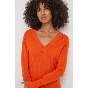 Vlněný svetr Calvin Klein dámský, oranžová barva, lehký, K20K206793