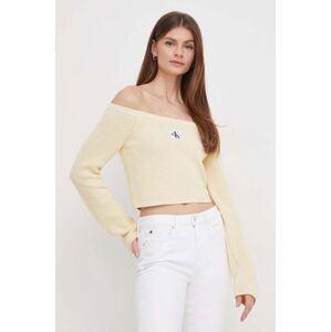 Bavlněný svetr Calvin Klein Jeans žlutá barva