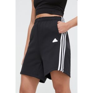 Kraťasy adidas dámské, černá barva, s aplikací, high waist, IP1543