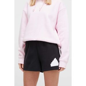 Kraťasy adidas dámské, černá barva, high waist, IP1544