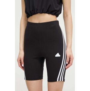 Kraťasy adidas dámské, černá barva, s aplikací, high waist, IP1569