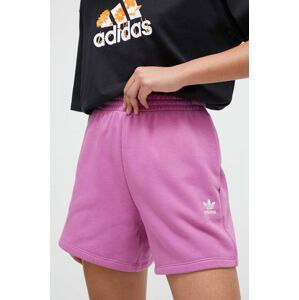 Kraťasy adidas Originals dámské, růžová barva, hladké, high waist, IR5958