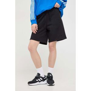 Kraťasy adidas dámské, černá barva, hladké, high waist, IW1253