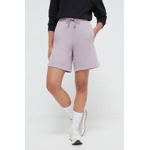 Kraťasy adidas dámské, fialová barva, hladké, high waist, IW3800