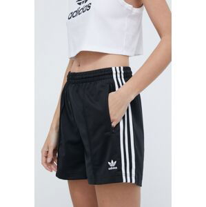 Kraťasy adidas Originals dámské, černá barva, s aplikací, high waist, IU2425