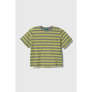Dětské bavlněné tričko United Colors of Benetton šedá barva