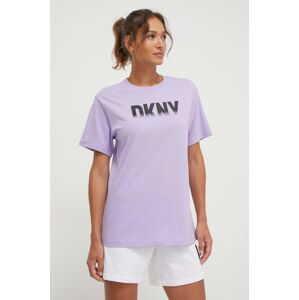 Bavlněné tričko Dkny fialová barva, DP3T9626
