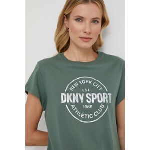 Bavlněné tričko Dkny zelená barva, DP3T9563