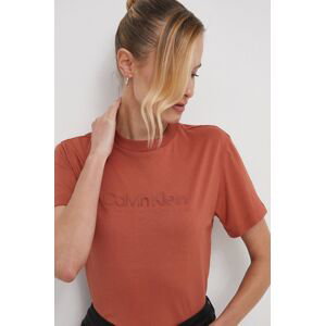 Bavlněné tričko Calvin Klein hnědá barva, K20K206753