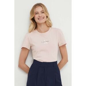 Bavlněné tričko Calvin Klein Jeans růžová barva, J20J222564