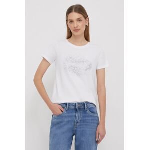 Bavlněné tričko Pepe Jeans KIM bílá barva