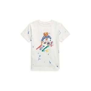 Dětské bavlněné tričko Polo Ralph Lauren bílá barva, s potiskem