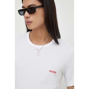 Bavlněné tričko HUGO 3-pack bílá barva