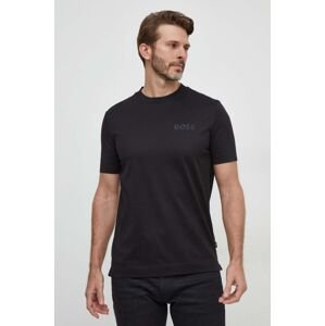 Bavlněné tričko BOSS černá barva