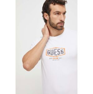 Bavlněné tričko Guess bílá barva, s potiskem, M4RI33 J1314