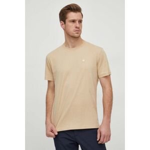 Bavlněné tričko Calvin Klein Jeans béžová barva, J30J325268