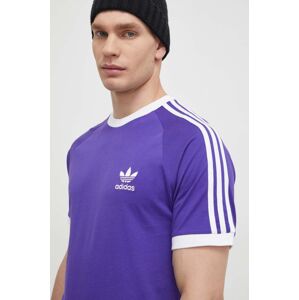 Bavlněné tričko adidas Originals 3-Stripes Tee fialová barva, s aplikací, IM9394