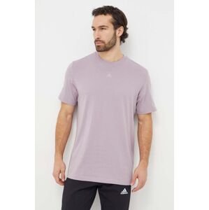 Bavlněné tričko adidas fialová barva, IR9116