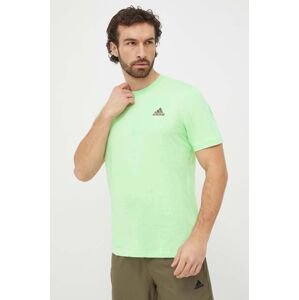 Bavlněné tričko adidas zelená barva, IS1315
