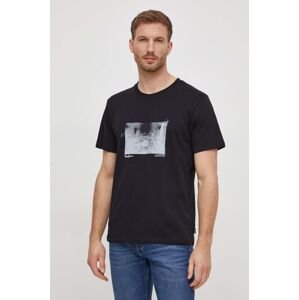 Bavlněné tričko Pepe Jeans Clark černá barva, s potiskem, PM509221