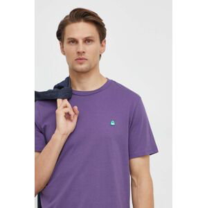 Bavlněné tričko United Colors of Benetton fialová barva