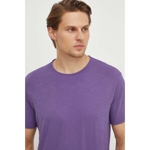 Bavlněné tričko United Colors of Benetton fialová barva