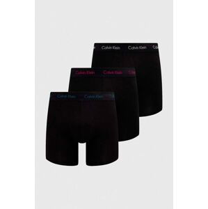 Boxerky Calvin Klein Underwear 3-pack pánské, černá barva