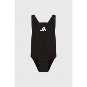 Jednodílné dětské plavky adidas Performance 3 BARS SOL ST černá barva