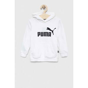 Dětská mikina Puma ESS Logo Hoodie TR G bílá barva, s kapucí, s potiskem