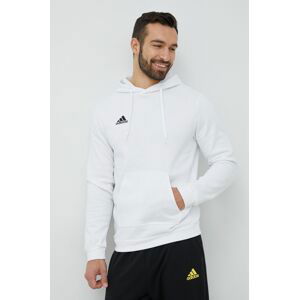 Mikina adidas Performance pánská, bílá barva, s kapucí, hladká, HG6302