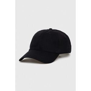 Bavlněná baseballová čepice Lacoste černá barva