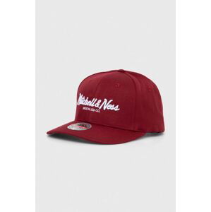 Čepice s vlněnou směsí Mitchell&Ness vínová barva, s aplikací