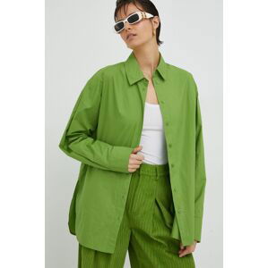 Košile Gestuz IsolGZ zelená barva, relaxed, s klasickým límcem