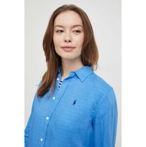 Lněná košile Polo Ralph Lauren regular, s klasickým límcem, 211920516